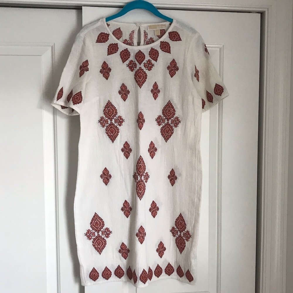 Michael Kors sheath dress white red size S 2 new